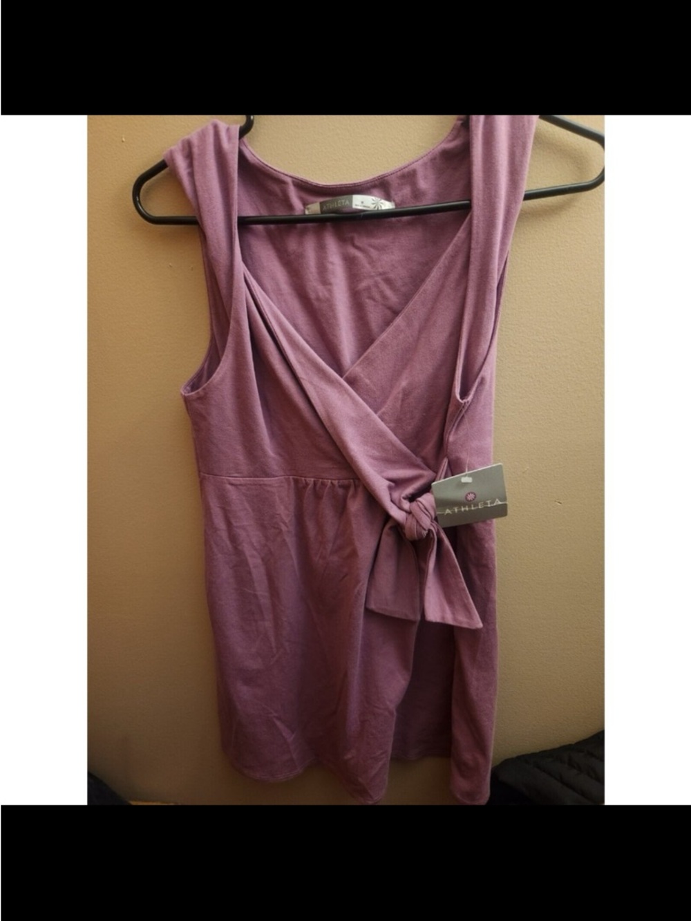Athleta Mauve Wrap-Front Tank with Side Tie.